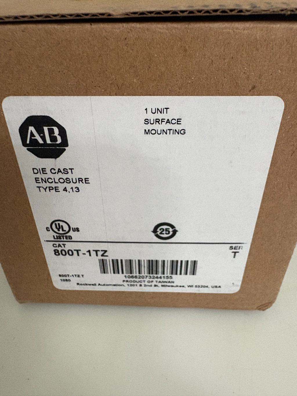 ALLEN BRADLEY DIE CAST ENCLOSURE 800T-1TZ SER T 2