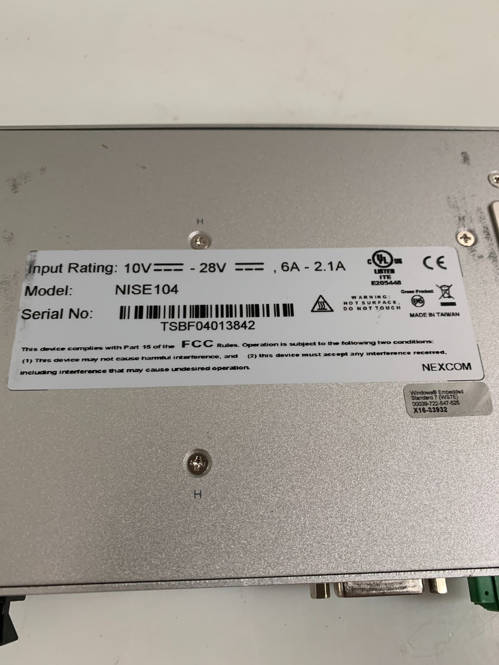NEXCOM NISE104 FANLESS COMPUTER 28V 6A-21A