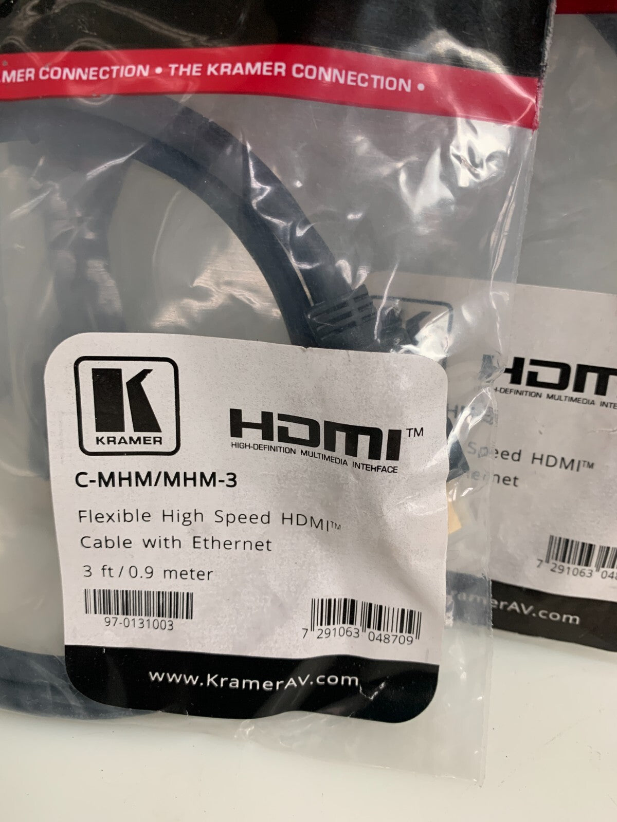 KRAMER HDMI Flexible High Speed Cable w/Ethernet C-MHM/MHM-3  (Lot of 12)