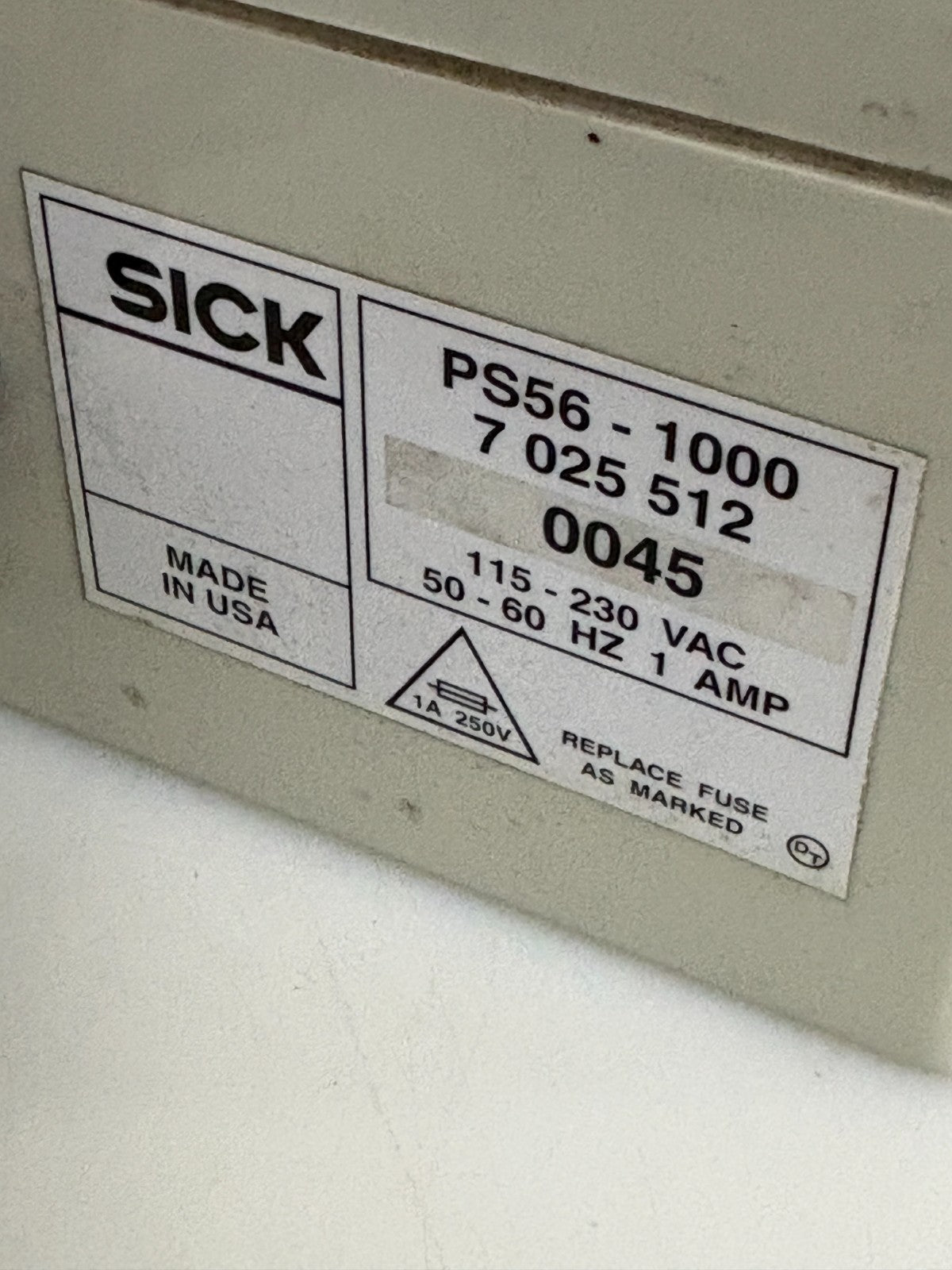 SICK BAR CODE SCANNER POWER SUPPLY PS56-1000 7 025 5122