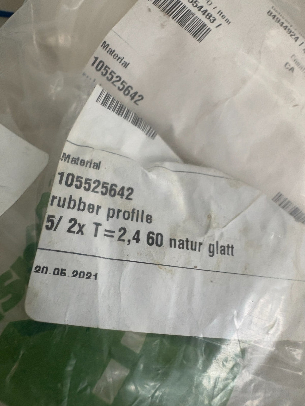 LOT OF 6 MULTIVAC RUBBER PROFILE 105525642