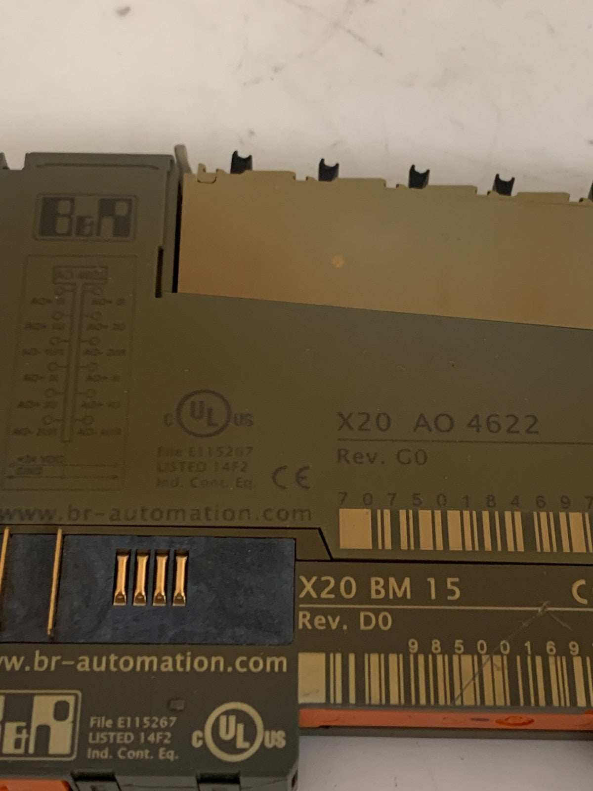 LOT OF 2 B & R ANALOG INPUT MODULE X20 AI 46222