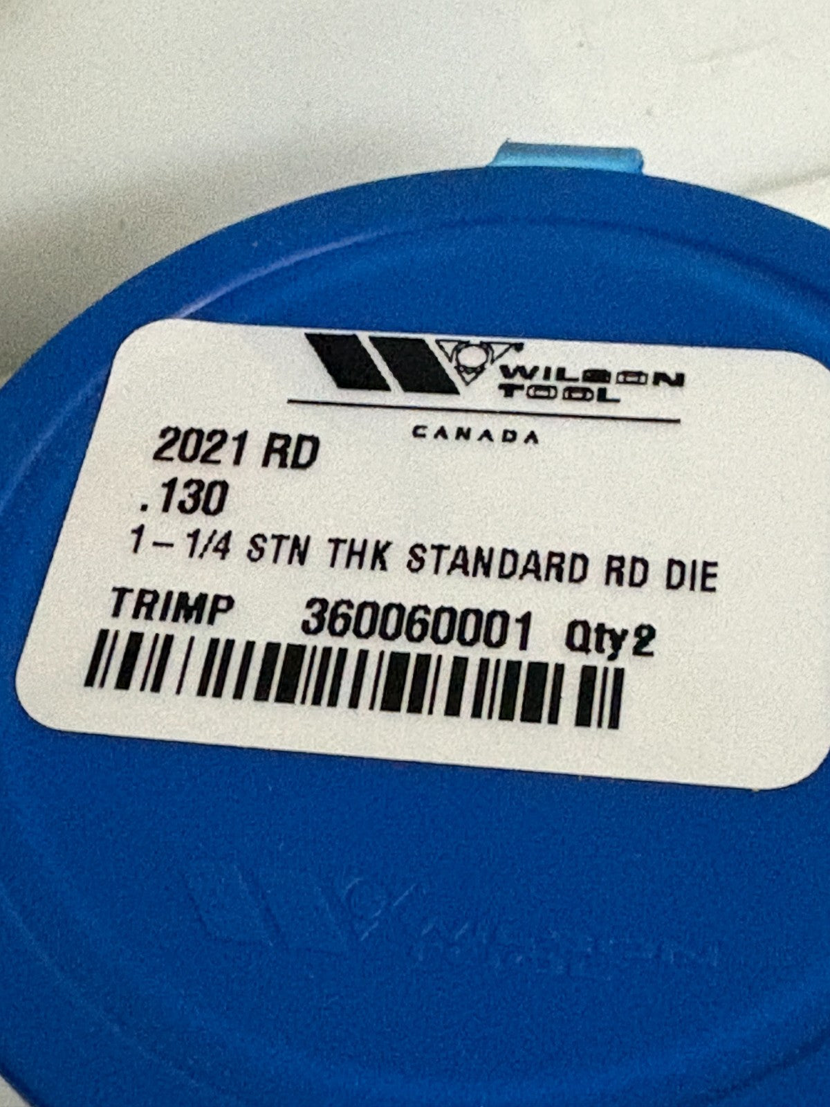 LOT OF 2 WILSON TOOLS 1 1/4" STANDARD RD DIE TRUMPF #2021 RD .130