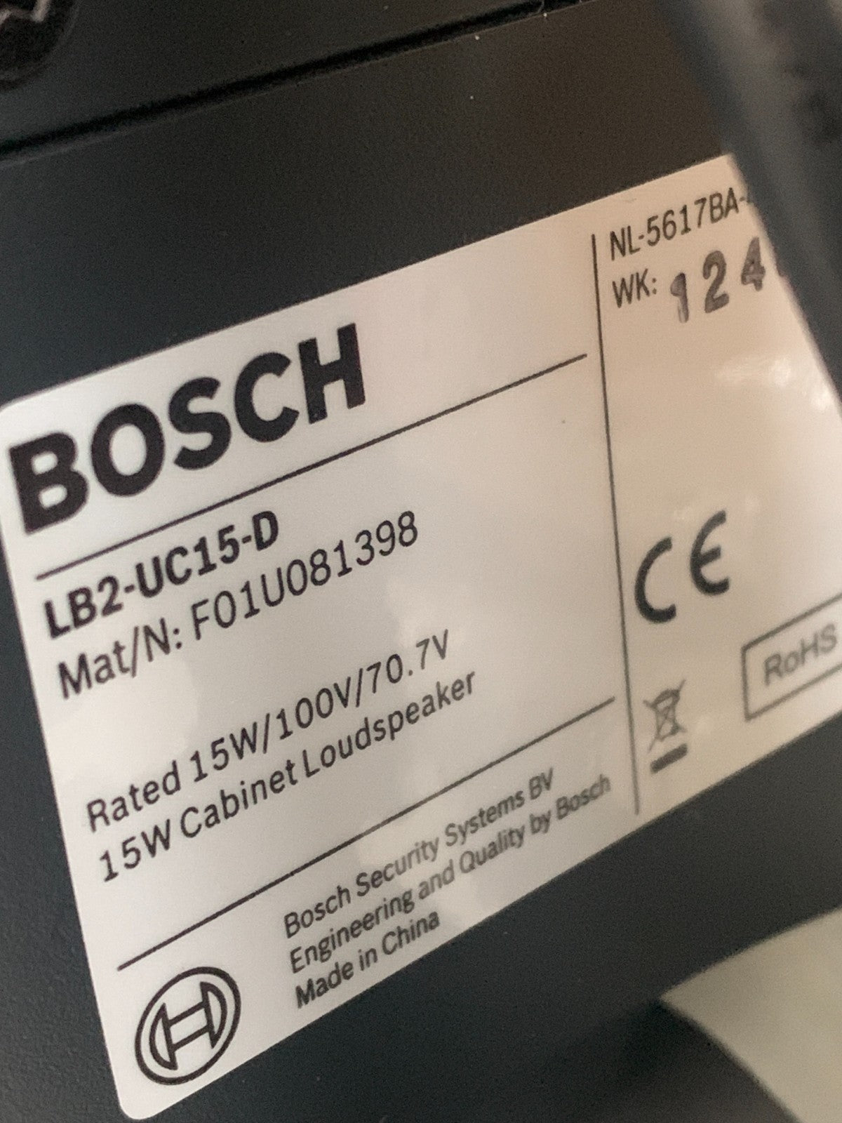 BOSCH BLACK SURFACE SPEAKER LB2-UC15D3