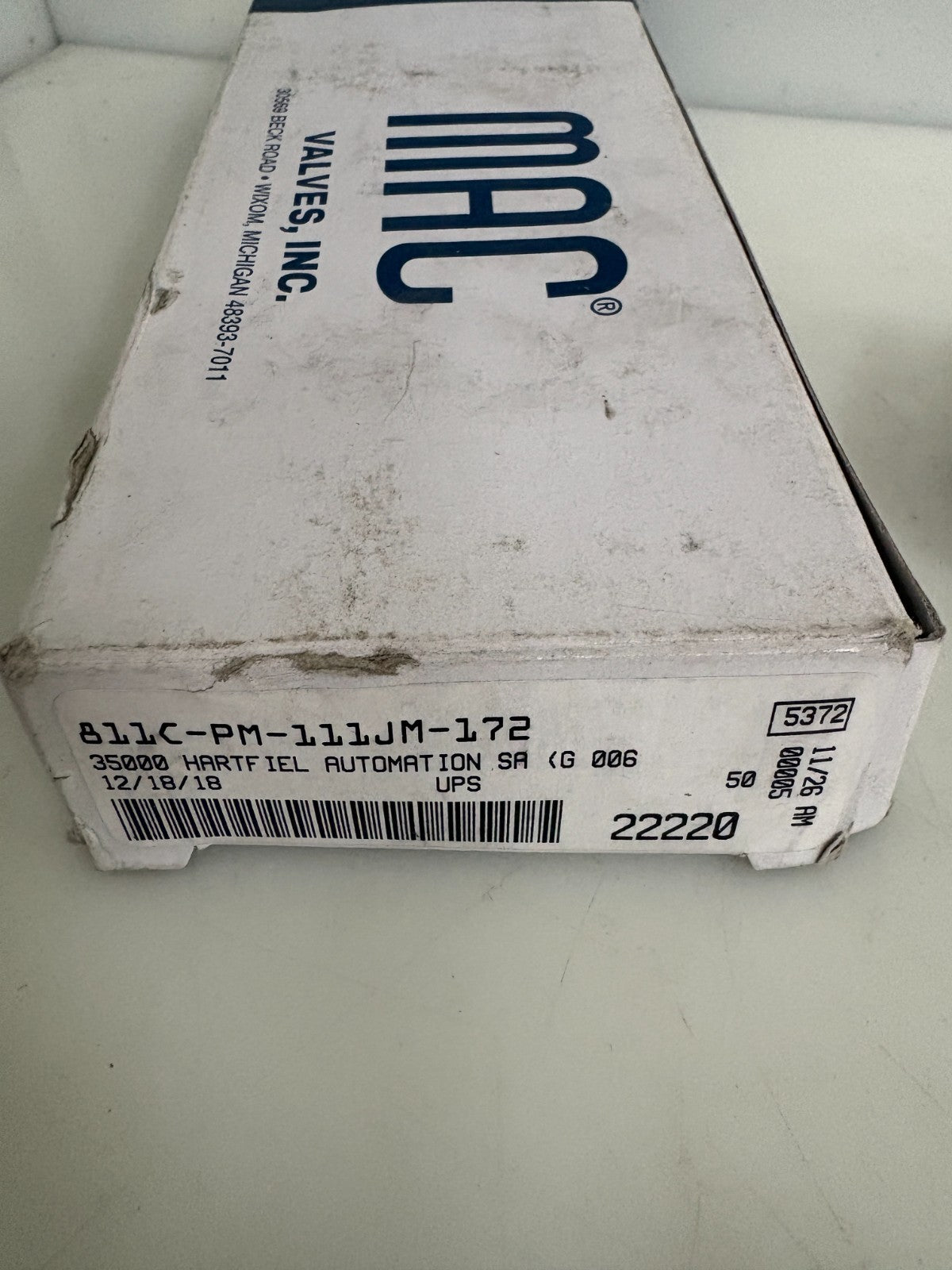MAC VALVES 150 PSI SOLENOID VALVE 811C-PM-111JB-172