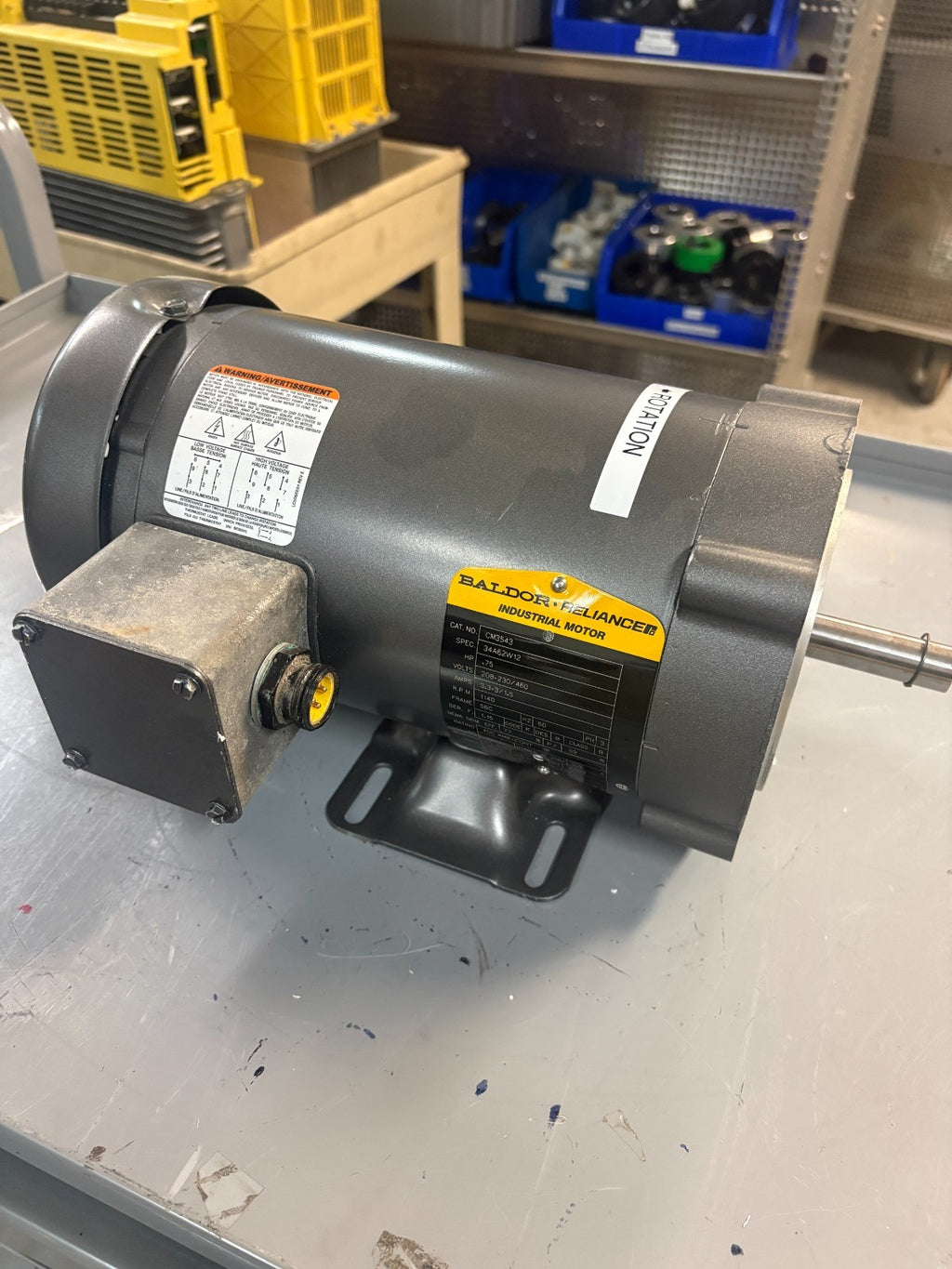 BALDOR RELIANCER 3/4HP IND. MOTOR MODEL CM354334A62W120