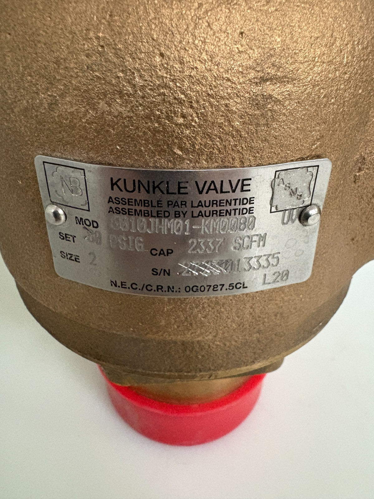 KUNKLE VALVE 2" 80 PSI 6010-JHM01-KM0080
