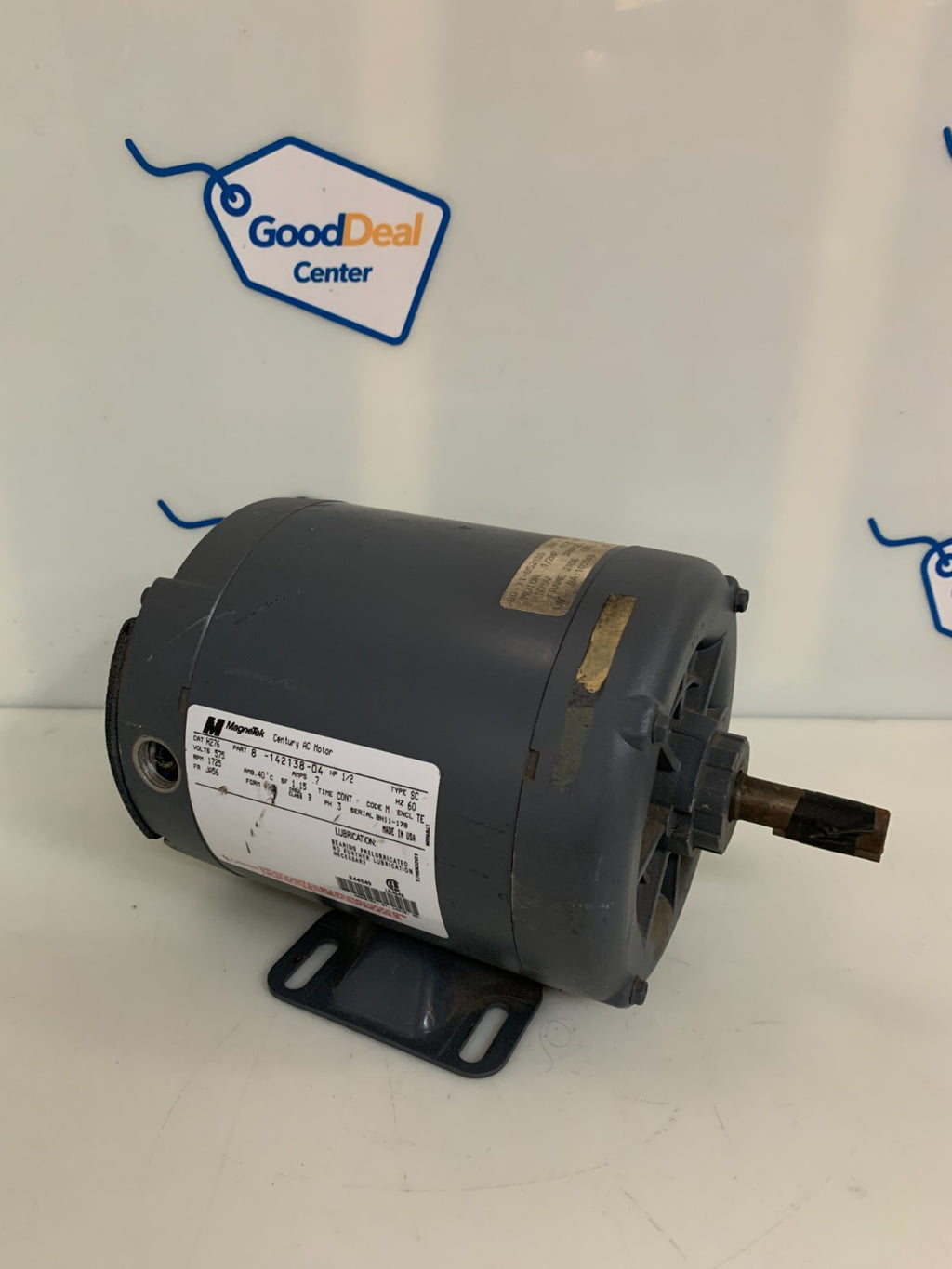 MAGNETEK CENTURY AC MOTOR 1/2 HP 1725 RPM CAT#H276 PART# 8-142138-04