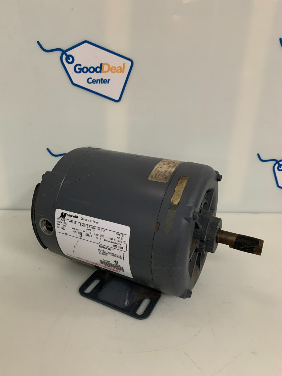 MAGNETEK CENTURY AC MOTOR 1/2 HP 1725 RPM CAT#H276 PART# 8-142138-04