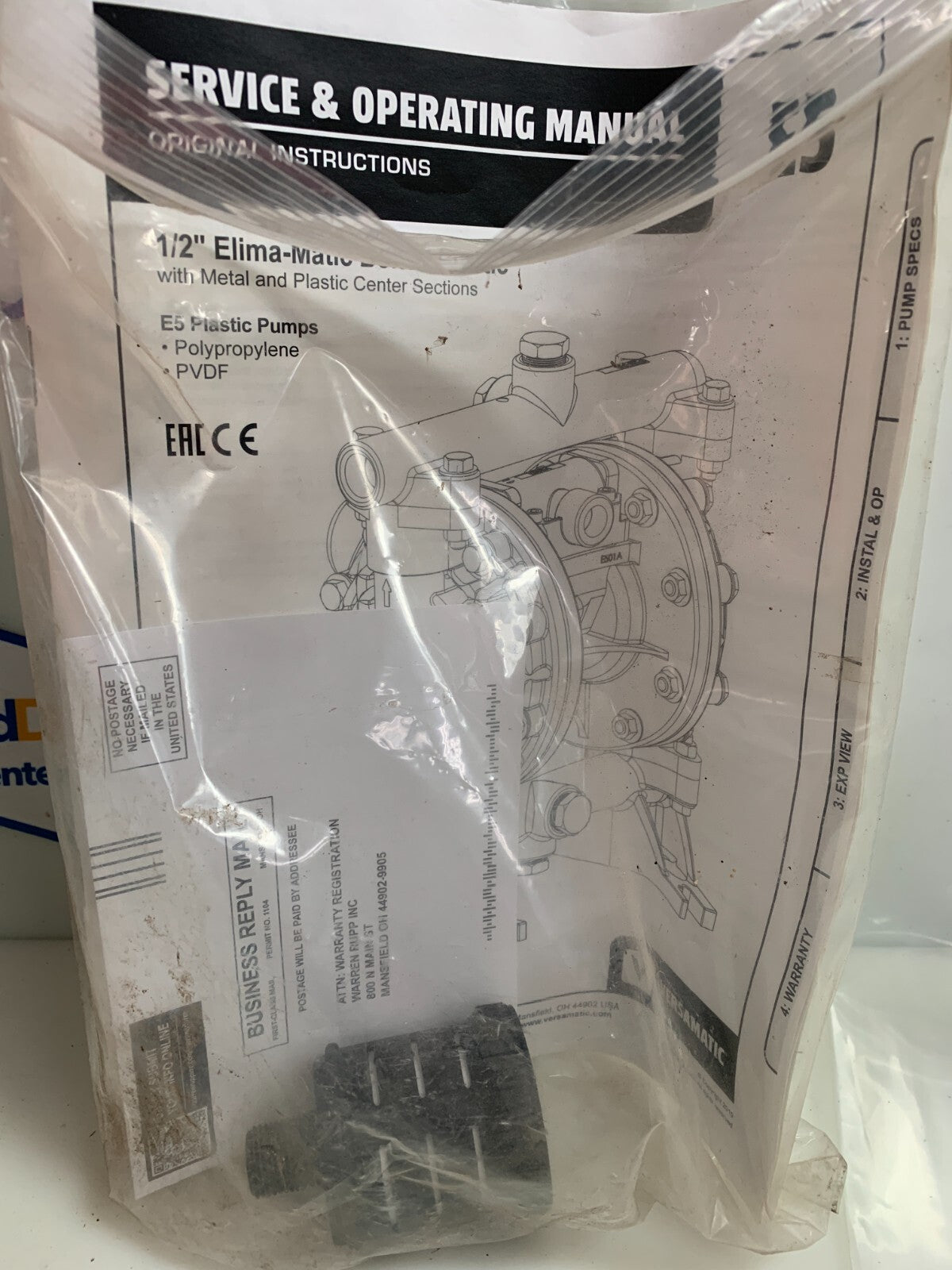 VERSAMATIC IDEX DIAPHRAGM PUMP E5PP6X659 D