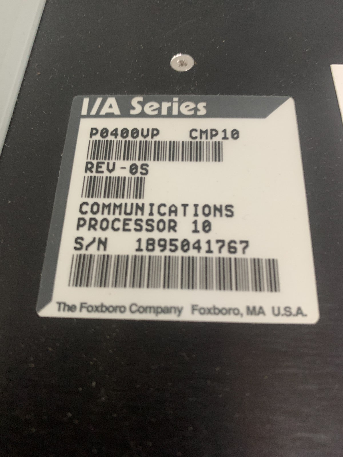 FOXBORO COMMUNICATIONS PROCESSOR PO 400 UP CMP10 REV-OS