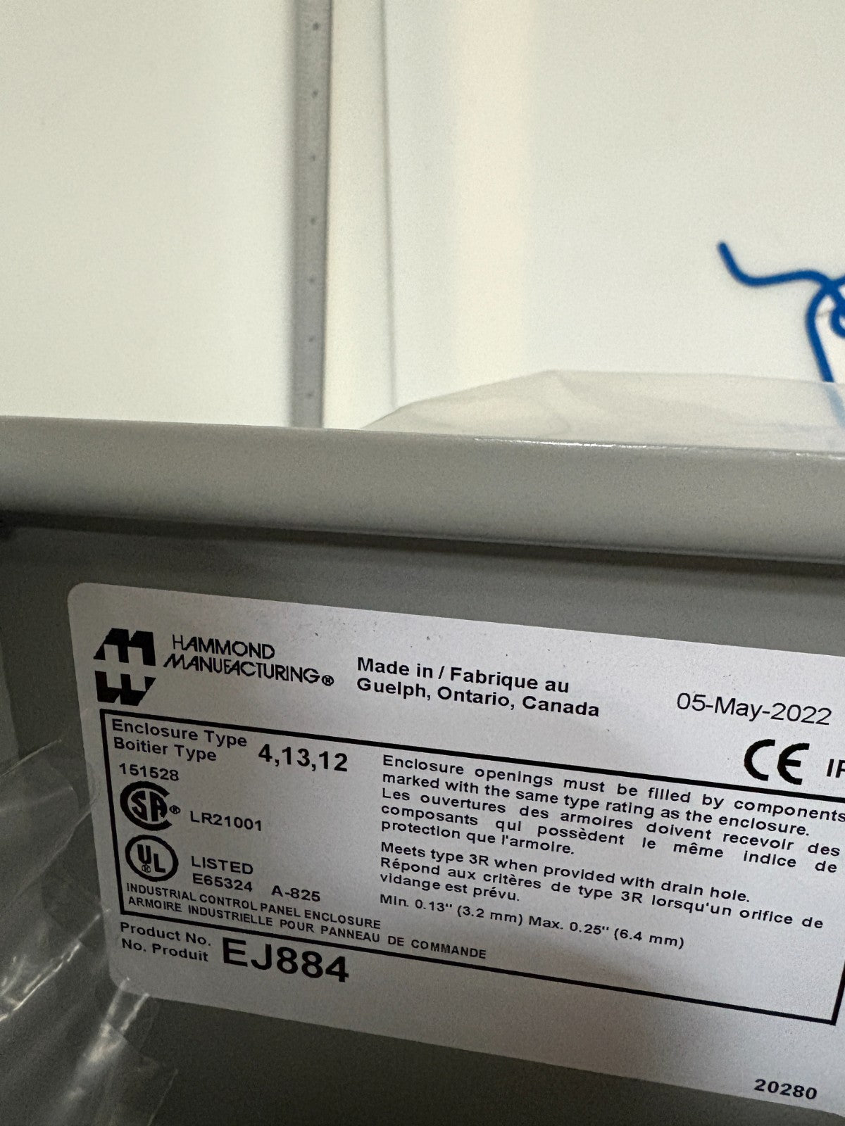 HAMMOND MANUF. ECLIPSE JR ENCLOSURES RJ8843