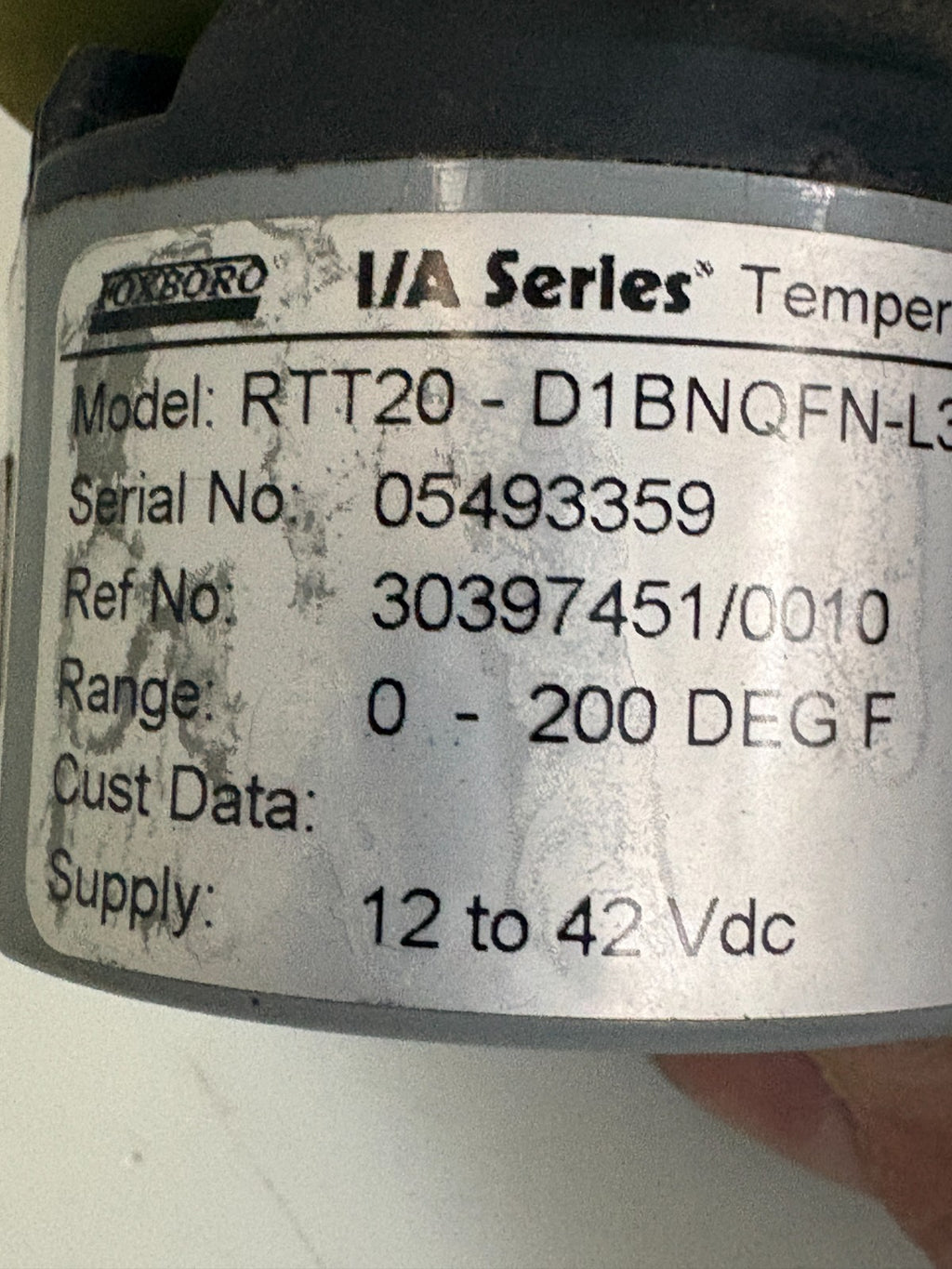 FOXBORO I/A SERIES TEMPERATURE TRANSMITTER #B0300 AH 4