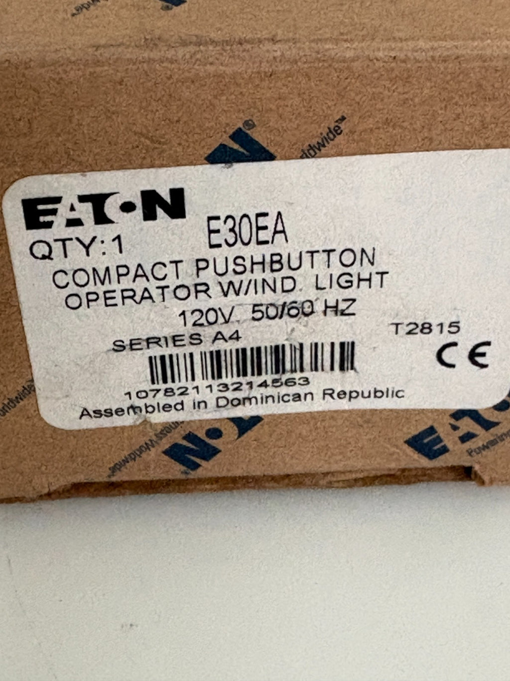 EATON CUTTLER HAMMER COMPACT PUSH BUTTON OPERATOR W/IND LIGHT E30EA