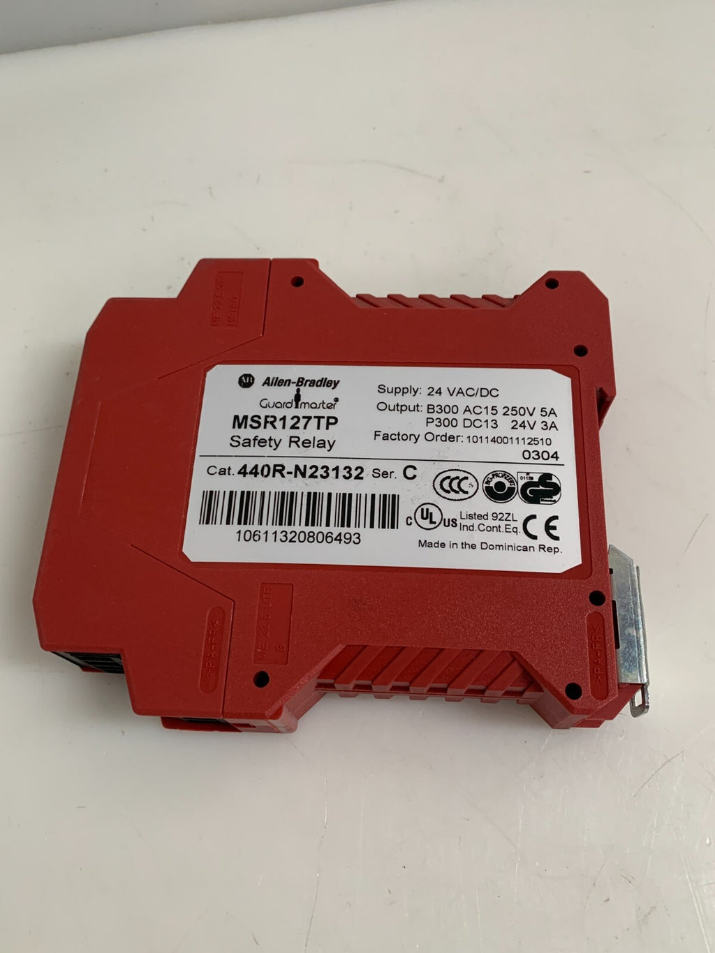 Allen Bradley 440R-N23132 Ser Safety Relay GuardMaster MSR127TP
