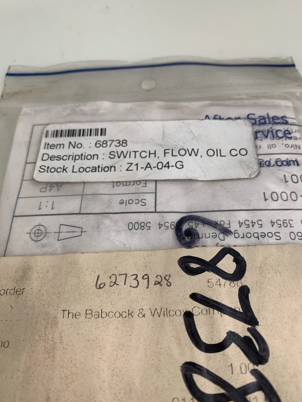 GEA SWITCH OIL FLOW BABCOCK & WILCOX #68738
