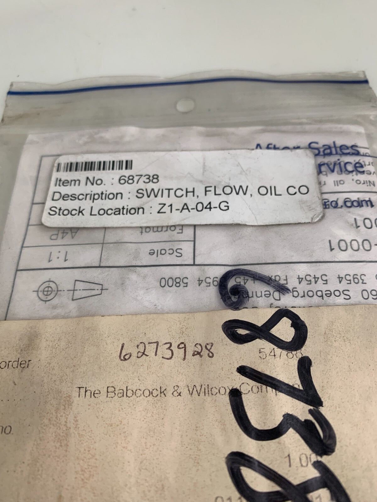 GEA SWITCH OIL FLOW BABCOCK & WILCOX #68738