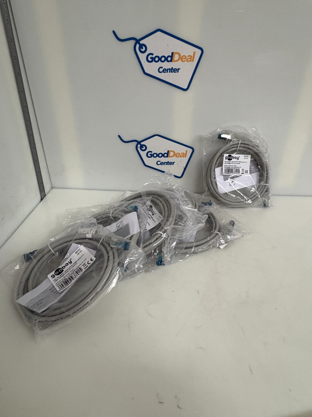LOT OF 6 GOOBAY CAT 6A PATCH CABLE GREY 2M0