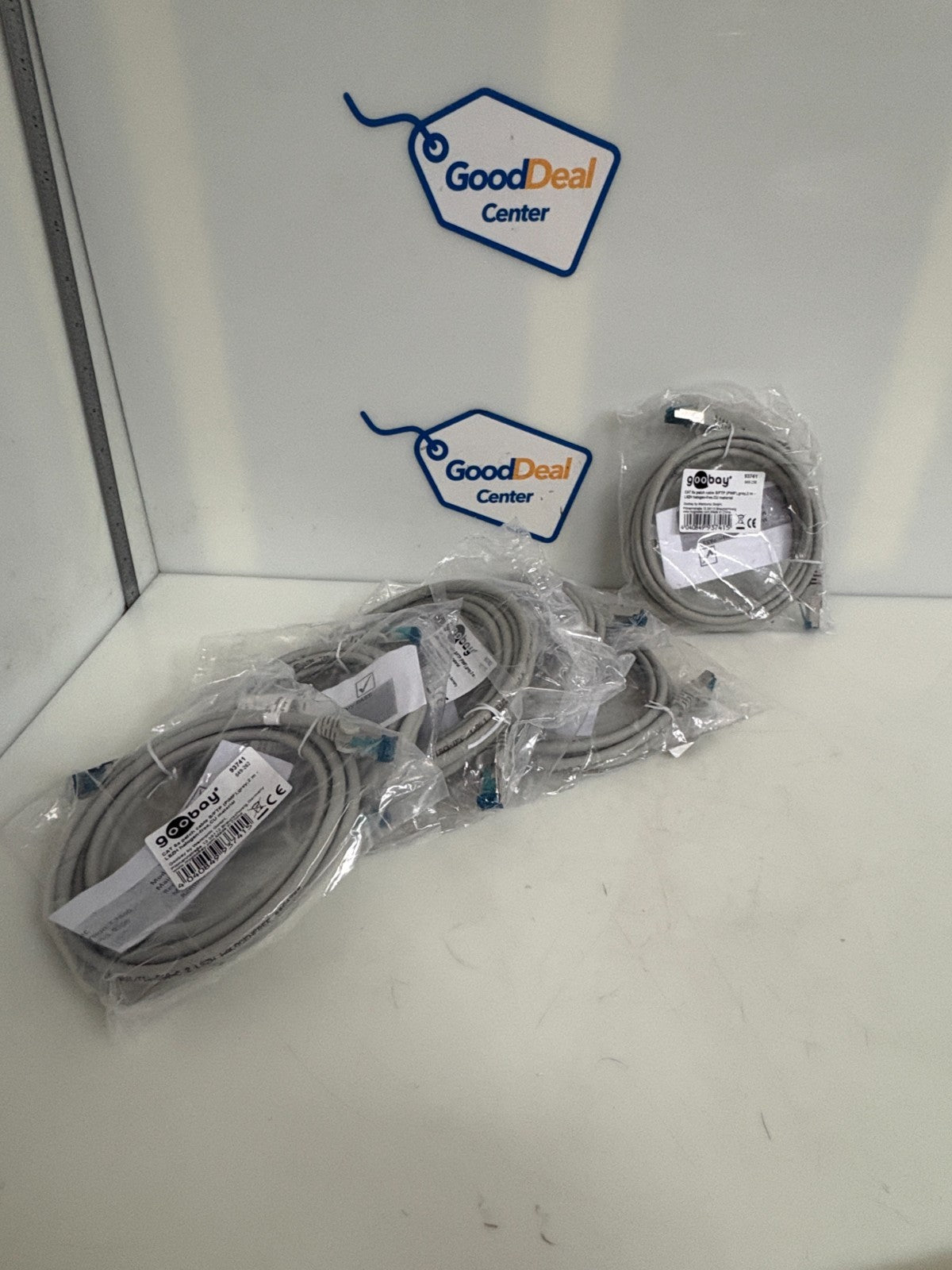 LOT OF 6 GOOBAY CAT 6A PATCH CABLE GREY 2M0