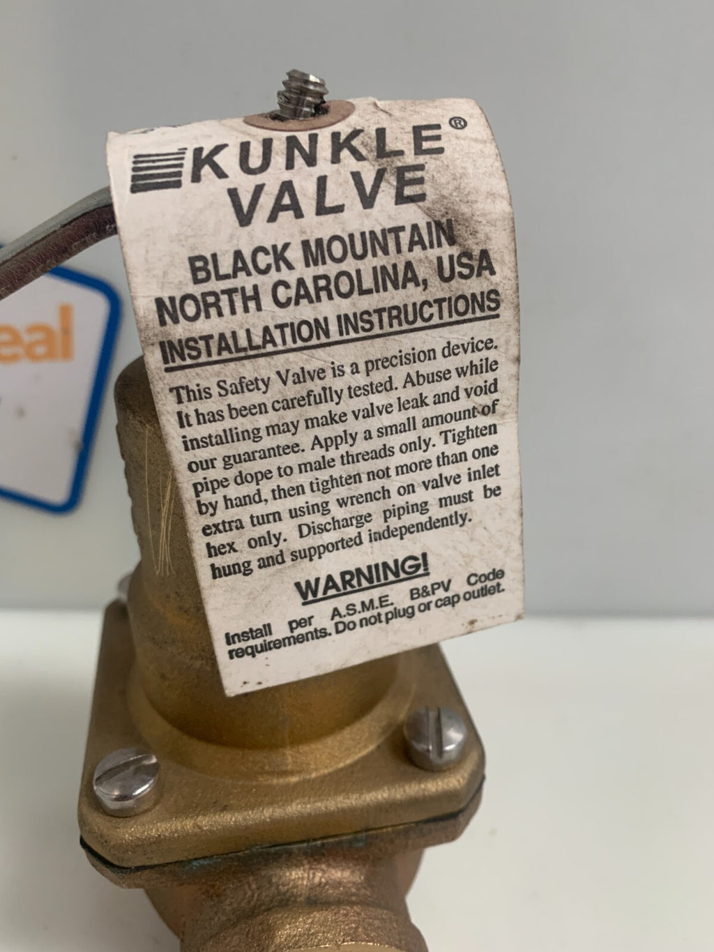 KUNKLE VALVE 3/4" 125 PSI #0537-D01AHM