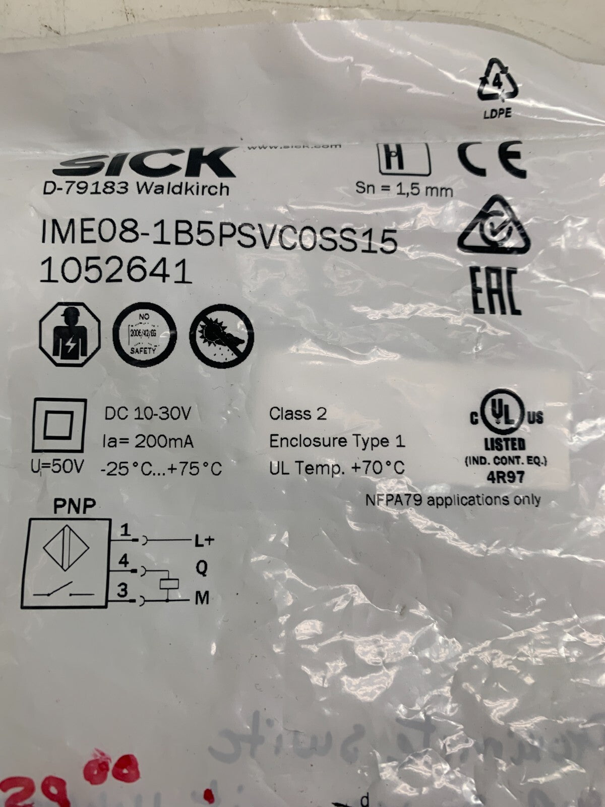 SICK IME08-1B5PSVC0SS15 Proximity Switch  10526412