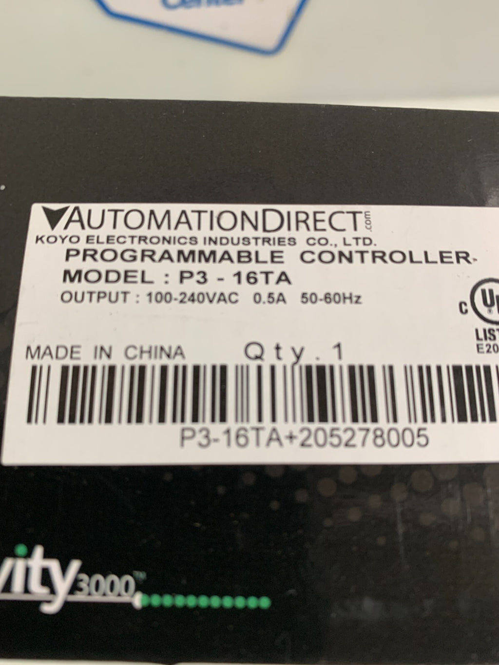 AUTOMATION DIRECT OUTPUT RELAY PROGRAMMABLE CONTROLLER P3-16TA2