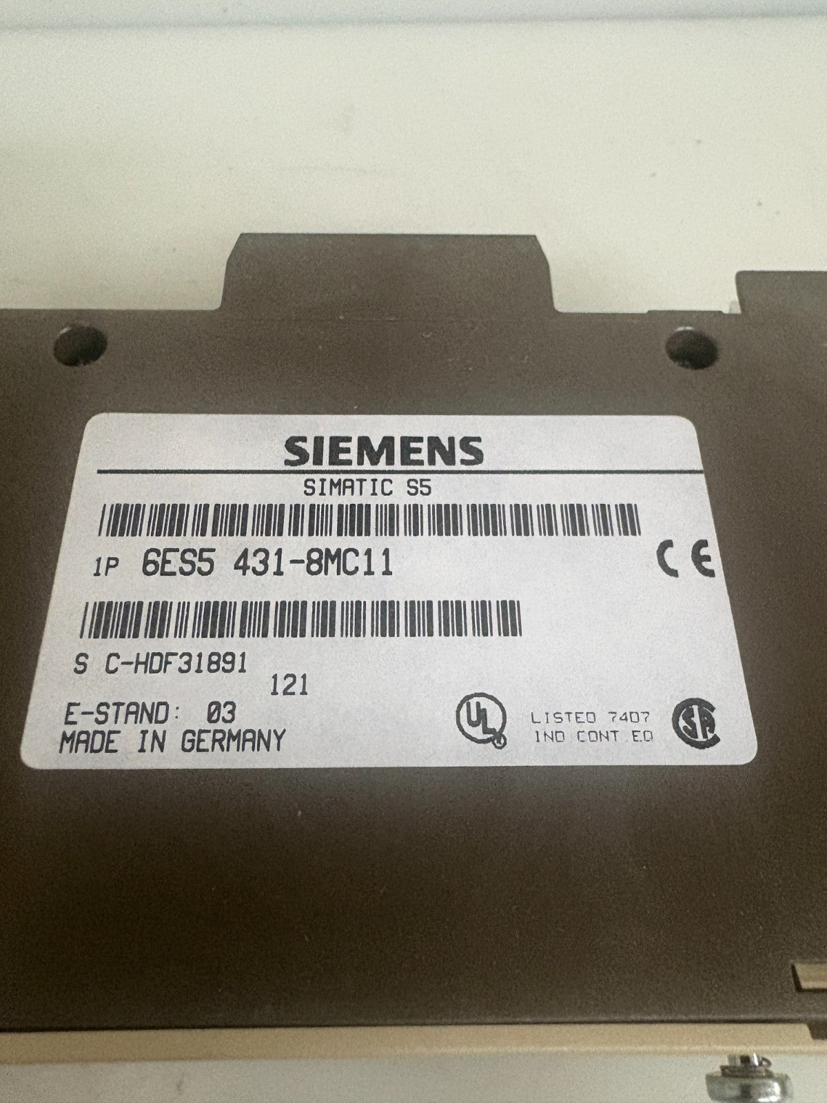 SIEMENS SIMATIC INPUT MODULE 6ES5 431-8MC112