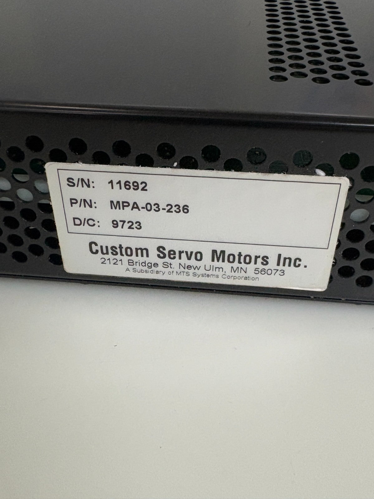 CUSTOM SERVO MOTORS BRUSHLESS SERVO AMPLIFIER MPA-03-236