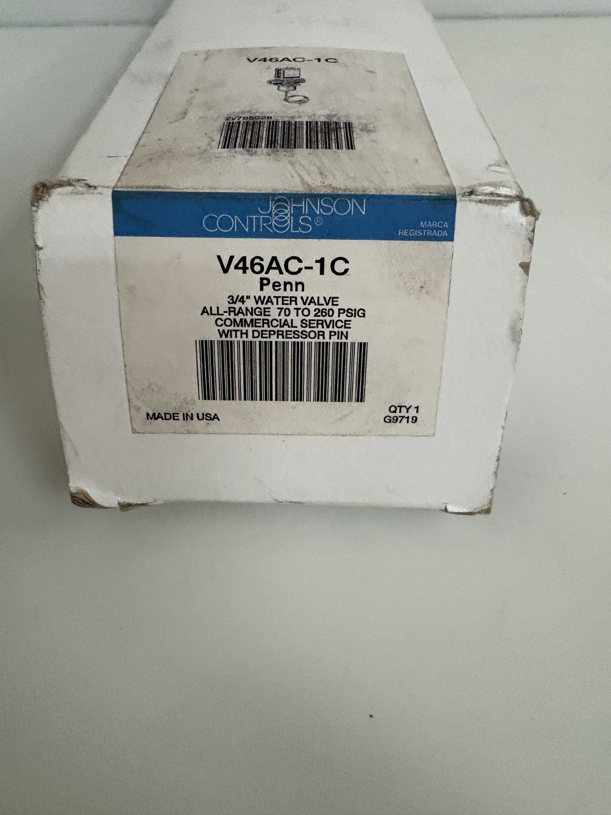 JOHNSON CONTROLS 3/4 WATER VALVE V46AC-1C