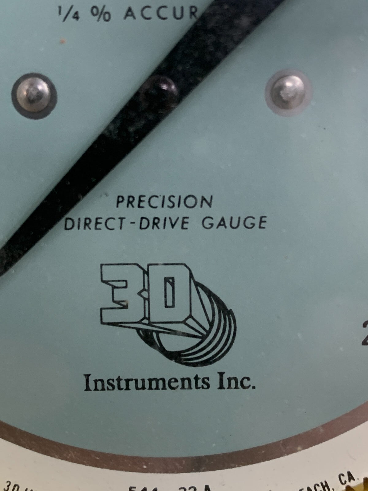 3D INSTRUMENTS PRECISION DIRECT DRIVE GAUGE 2000 PSI #25544-32B14