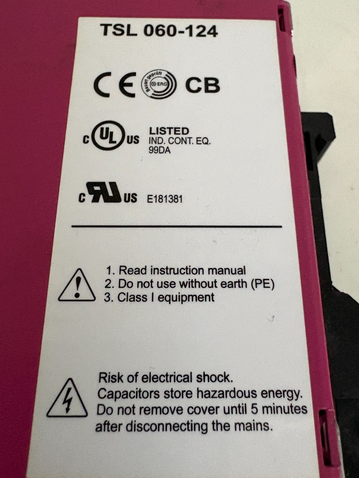 TRACO POWER IND. POWER SUPPLY TSL 060-124