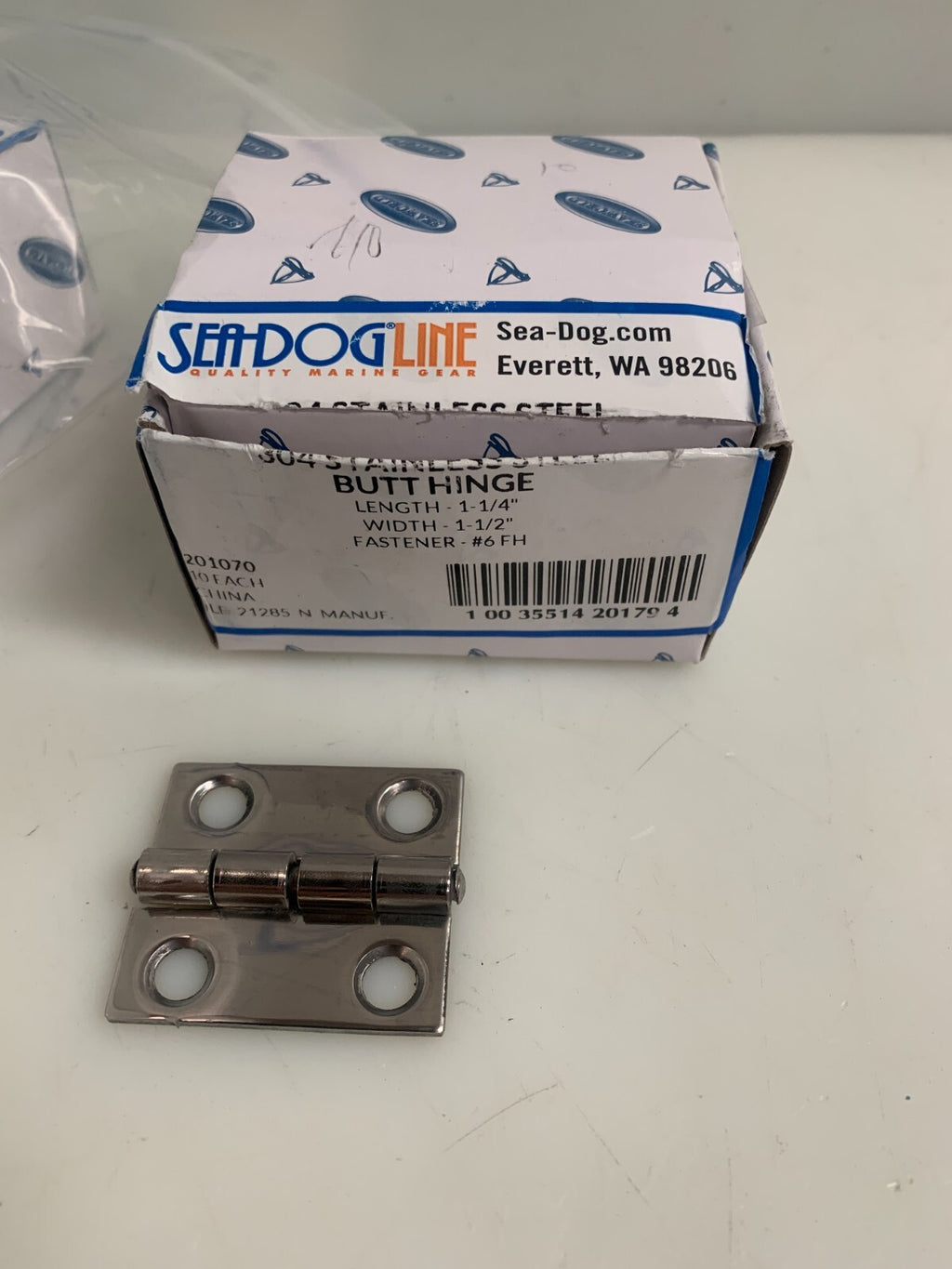 SEA DOG LINE STAINLESS BUTT HINGE 1 1/4 X 1 1/2  #6 FH  10/PER BOX  5 BOX LOT