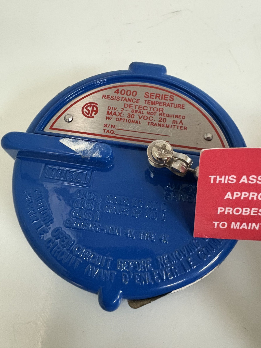 WIKA RESISTANCE TEMPERATURE DETECTOR A34-1.750-04.000-0 4000 SERIES TIP 5 3/4"