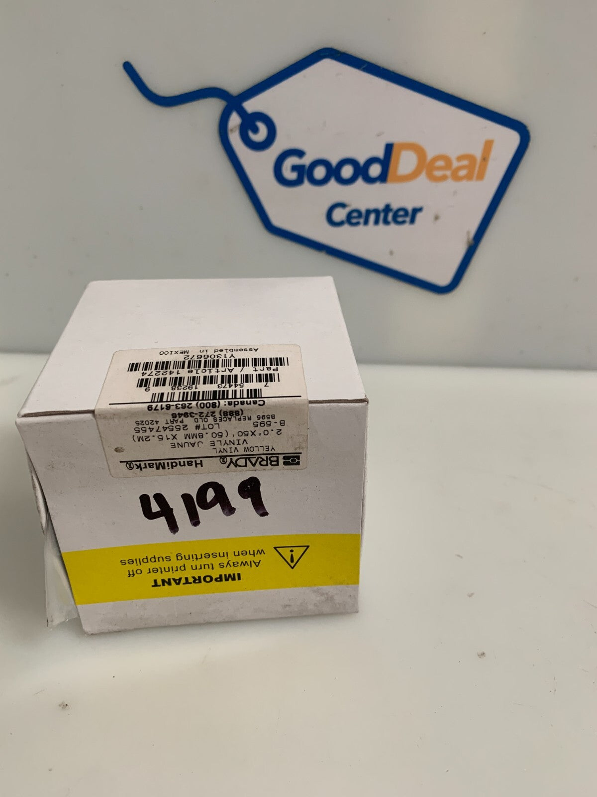 BRADY HANDIMARK 2" YELLOW VINYLE #142274