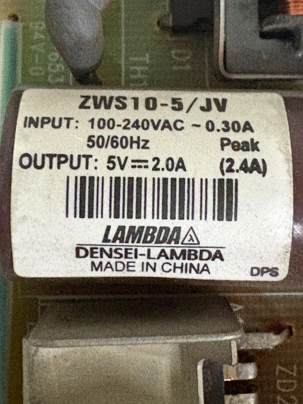COSEL POWER SUPPLY LAMBDA ZWS10-5/JV