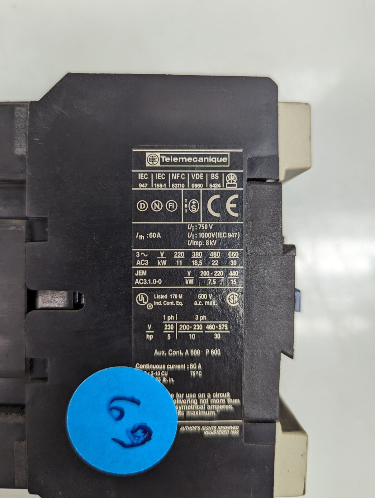 Telemecanique LC1 D40 11 Contactor Contact Block
