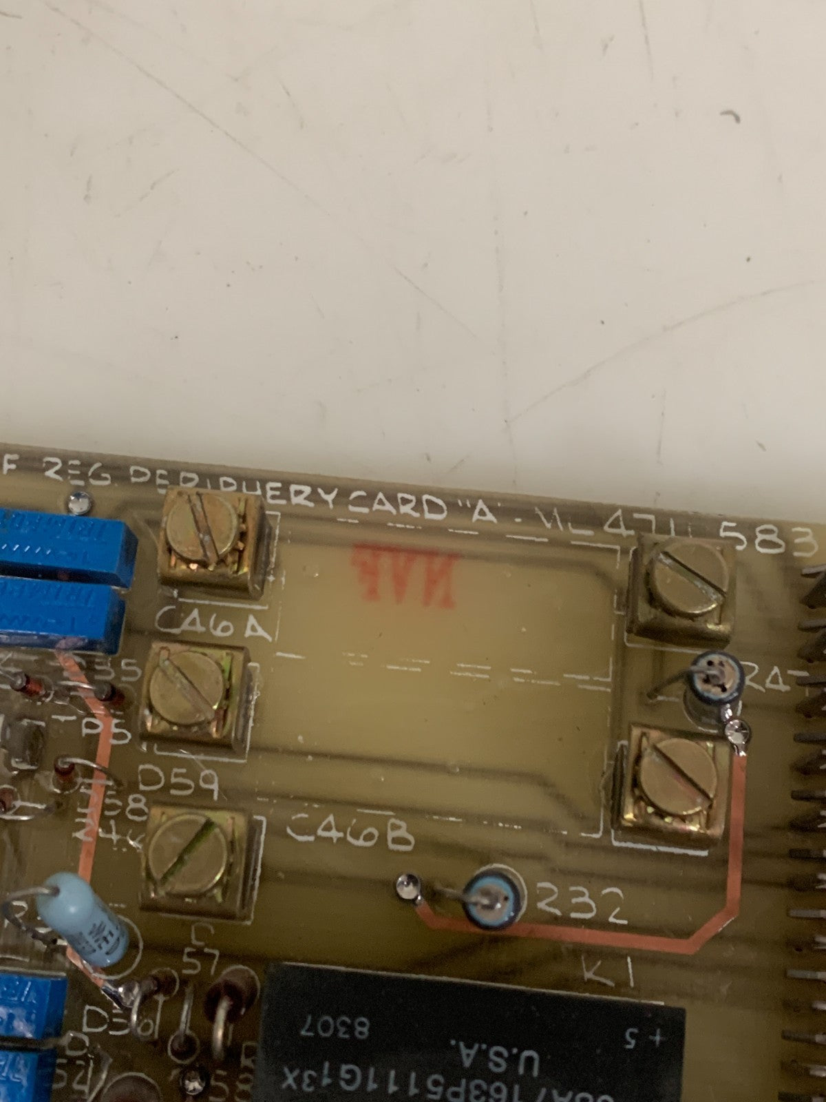 GENERAL ELECTRIC PERIPHERY CARD "A" ML 47IL583 G0012