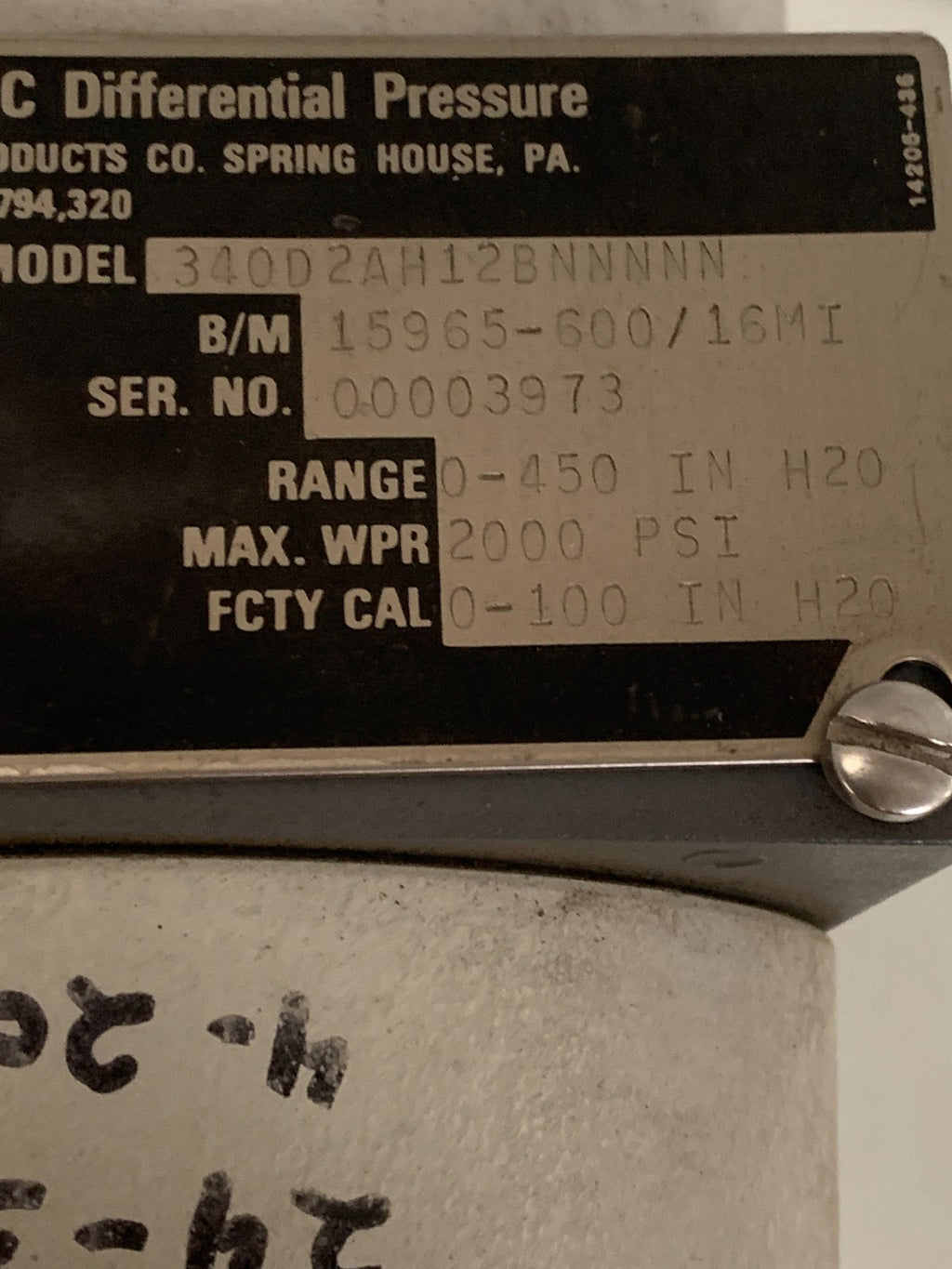 MOORE XTC DIFFERENTIAL PRESSURE TRANSMITTER 340D2AH12BNNNNN