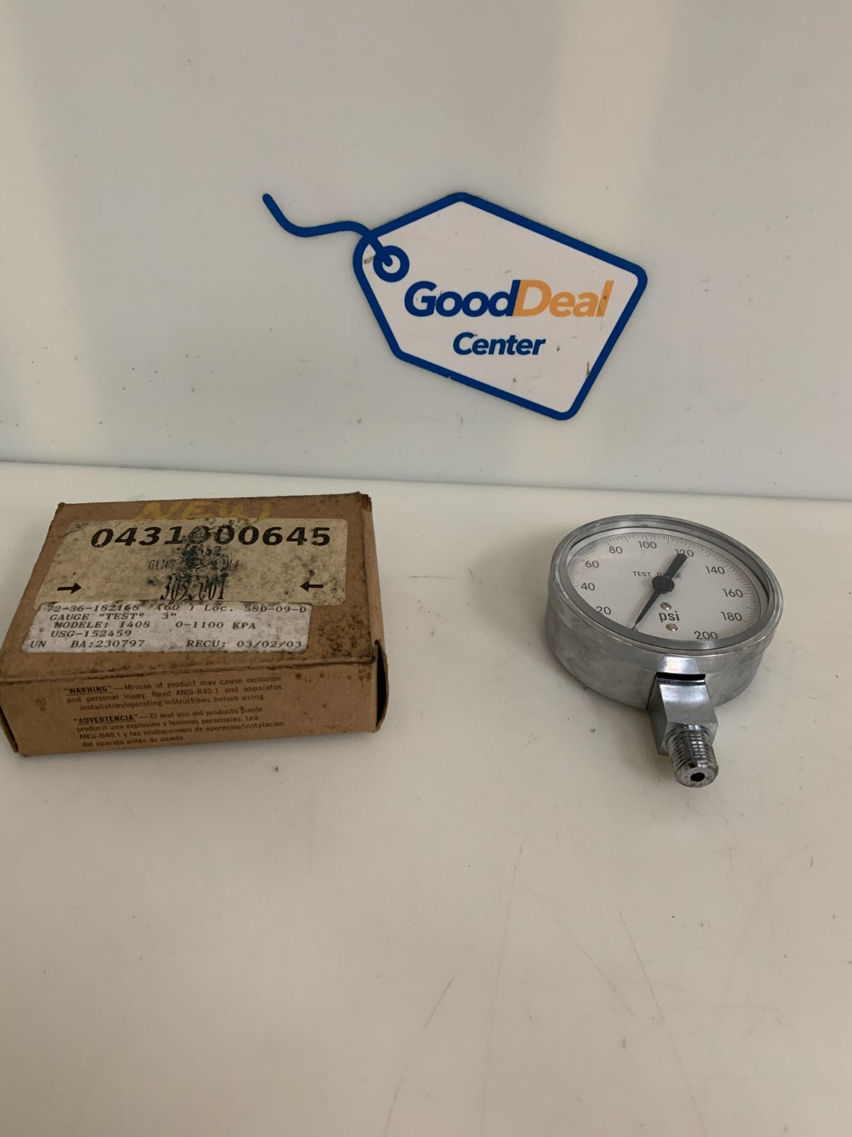 AMETEK 0-200 PSI S STEEL PRESSURE GAUGE #1408