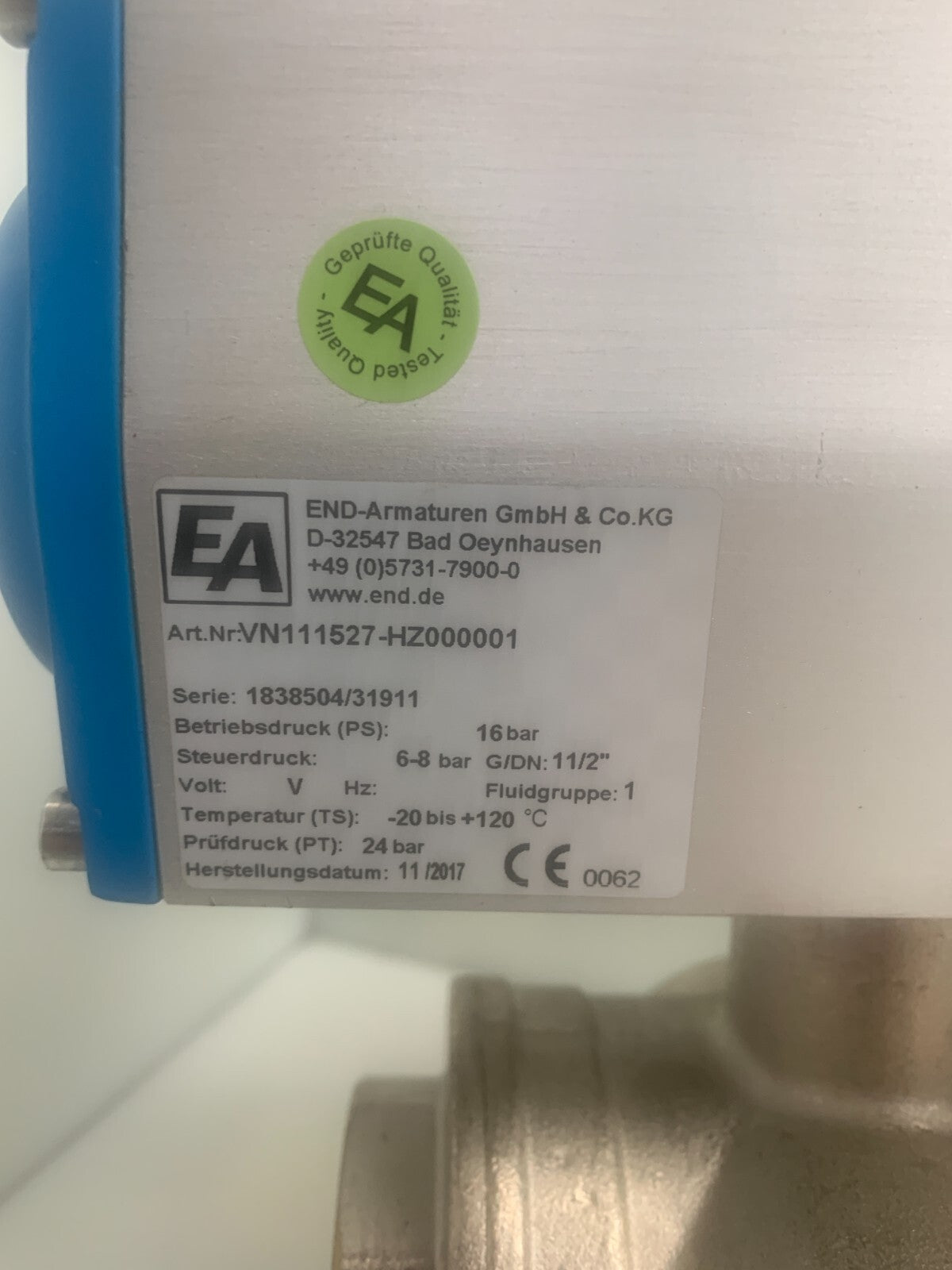 END-ARMATUREN  VN111527-HZ000001  Flow Meter & Valve