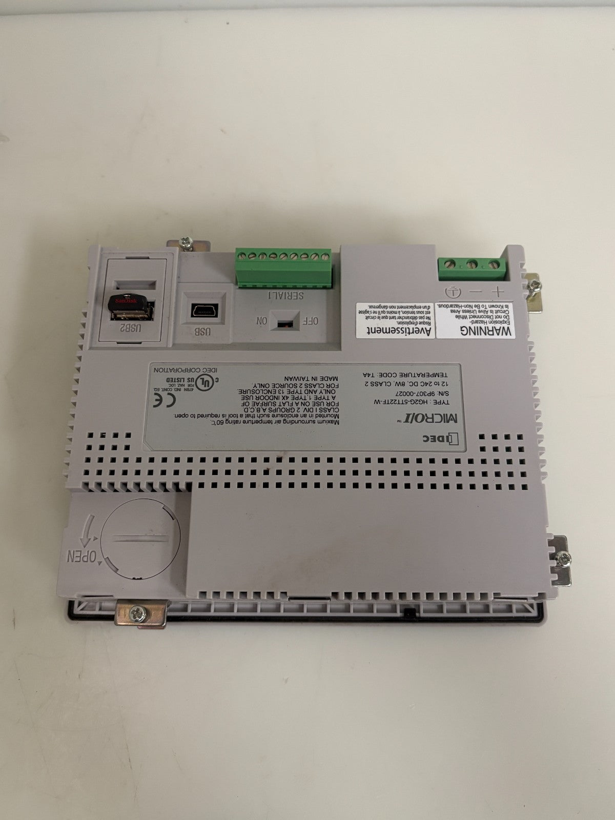 IDEC MICRO/I LCD INTERFACE MONITOR HG20-5TT22TF-W W/USB KEY AND RYECO USB KEY2