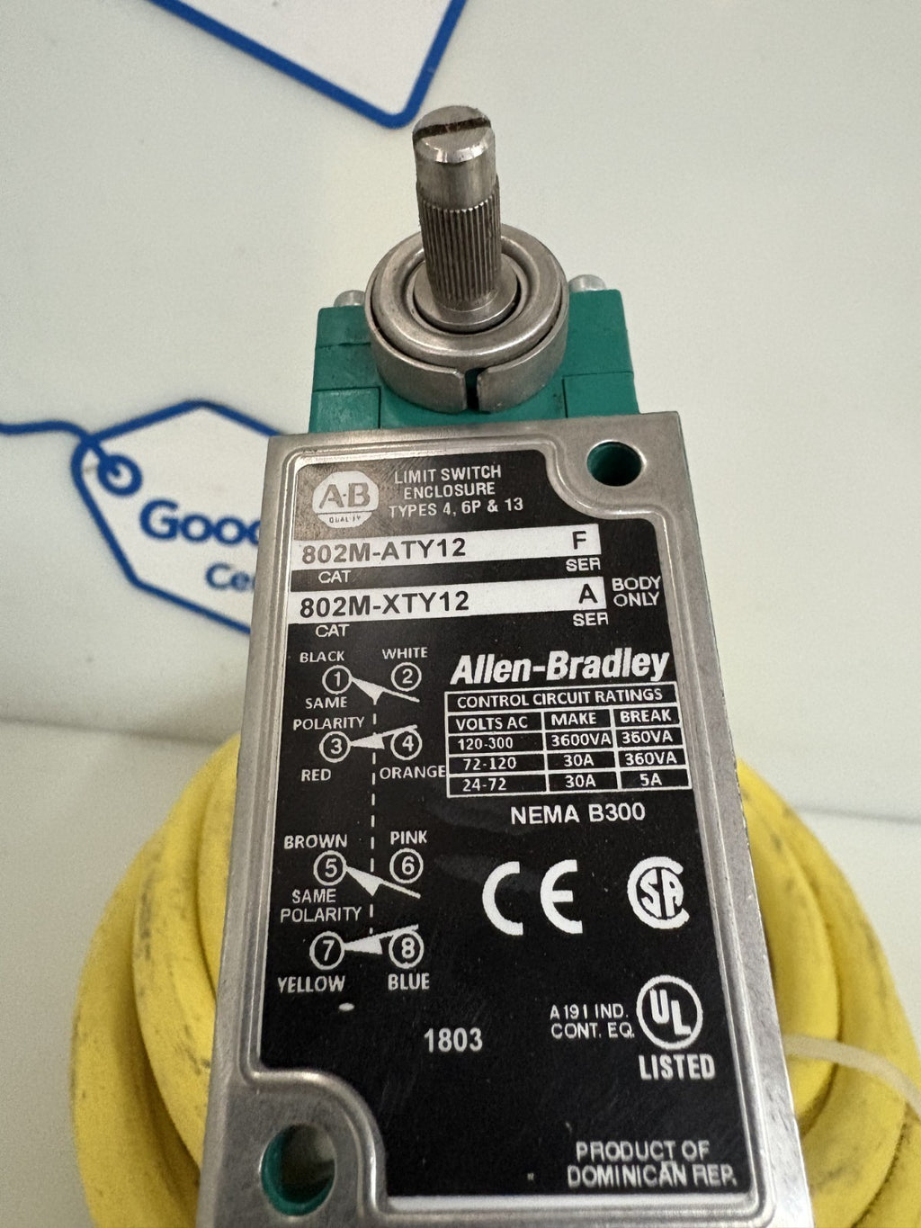 ALLEN BRADLEY PREWIRED LIMIT SWITCH 802M-ATY12 F