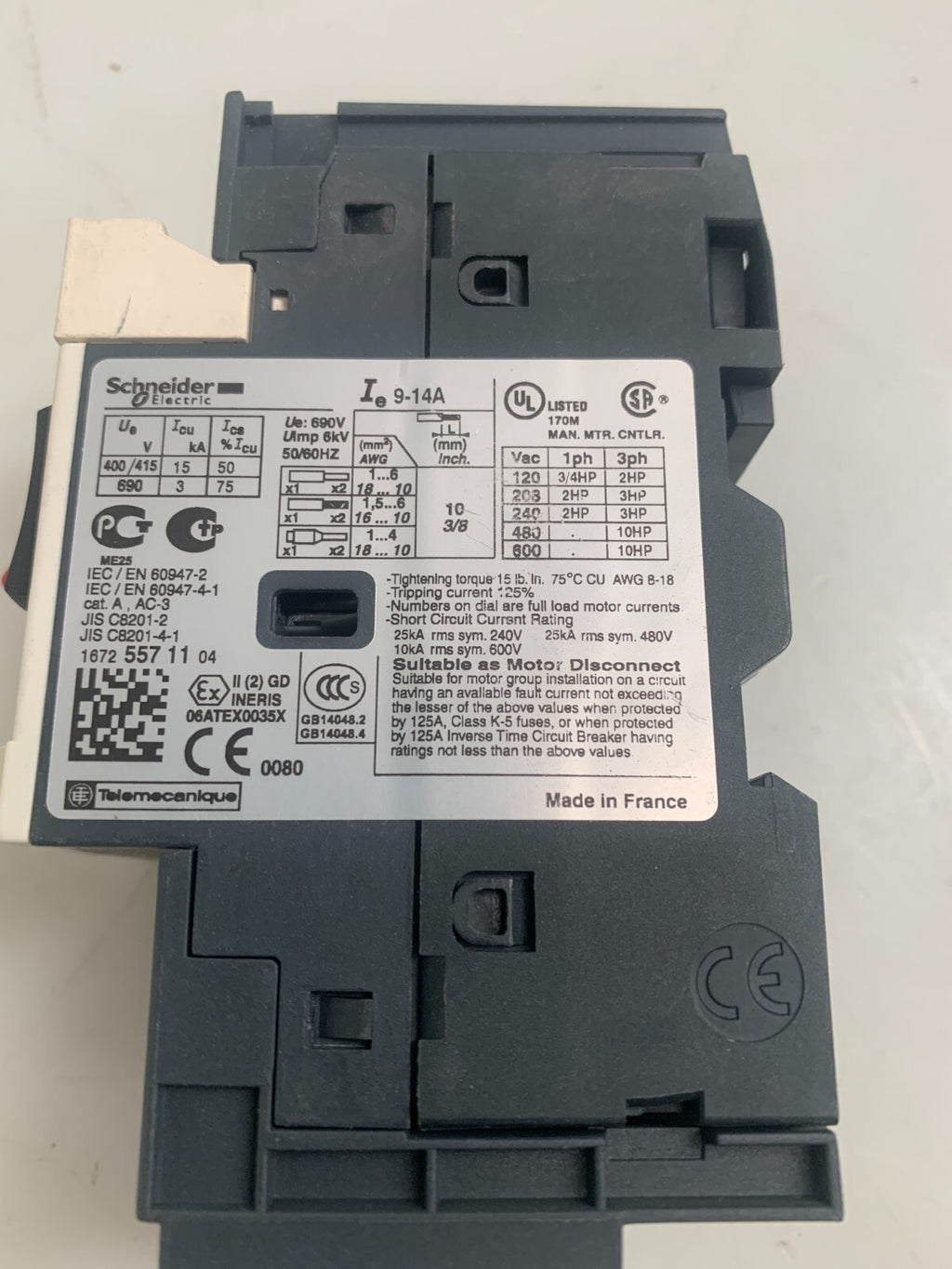 Schneider Electric GV2ME1 63 Motor Circuit Breaker