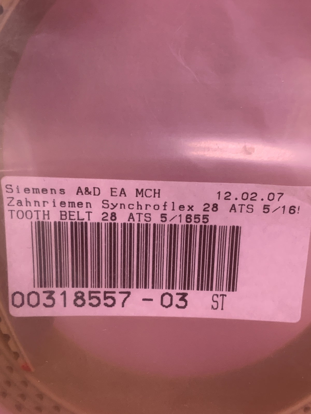 SIEMENS A&D EA MCH TOOTH BELT 28 ATS 5/1855 00318557-03