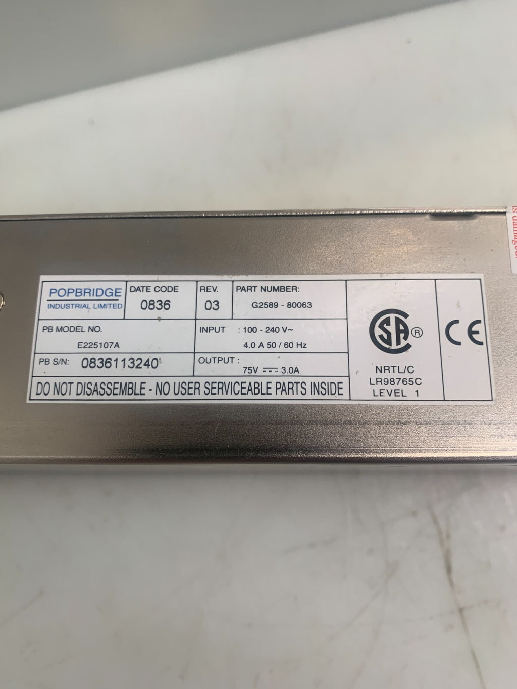 POPBRIDGE AGILENT  Turbo Power Supply  G1946-80063