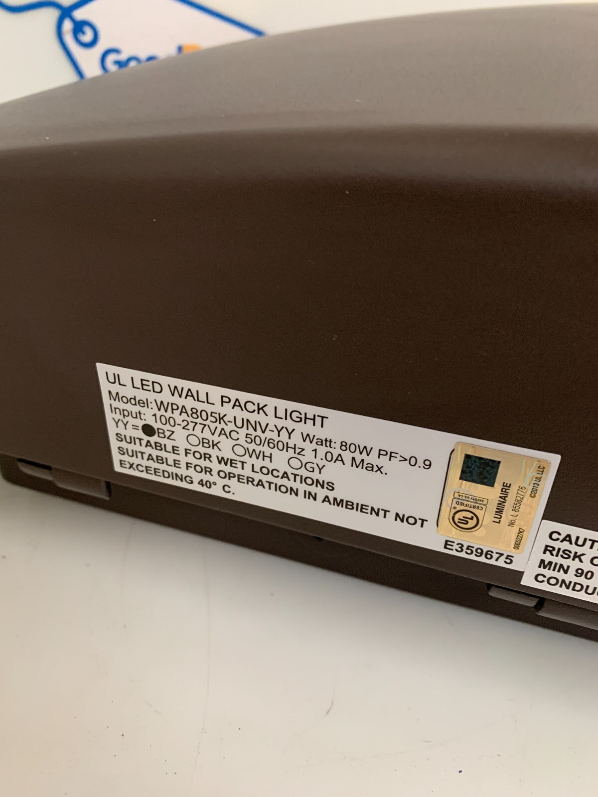 TAMLITE 80W LED MINI-WALL PACKS WPA80XK-UNV-YY1