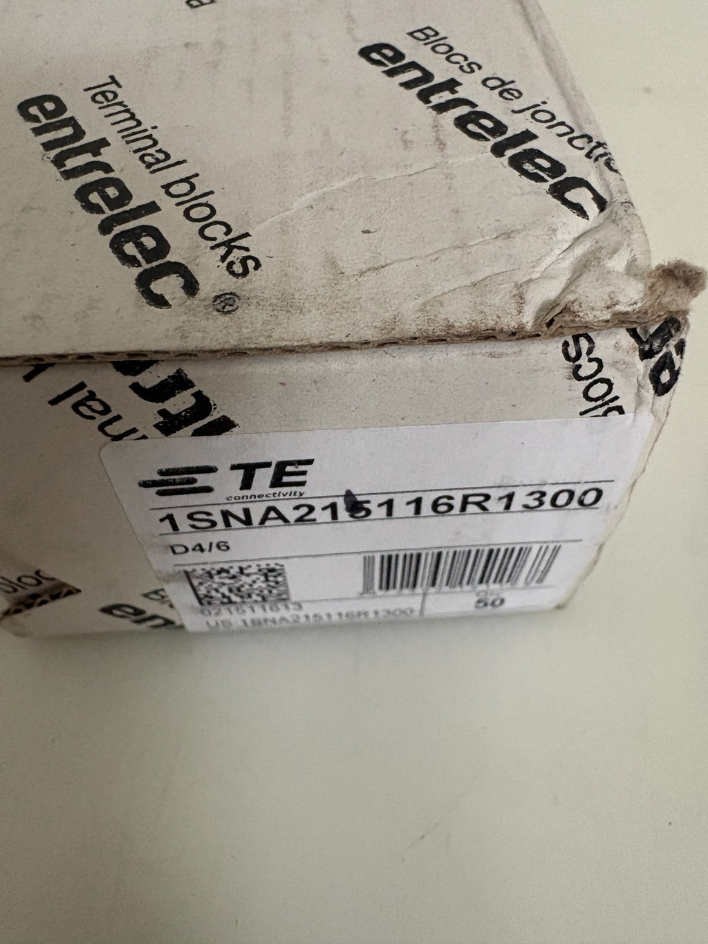 ABB ENTRELEC TERMINAL BLOCK 1SNA215116R1300  50/BOX3