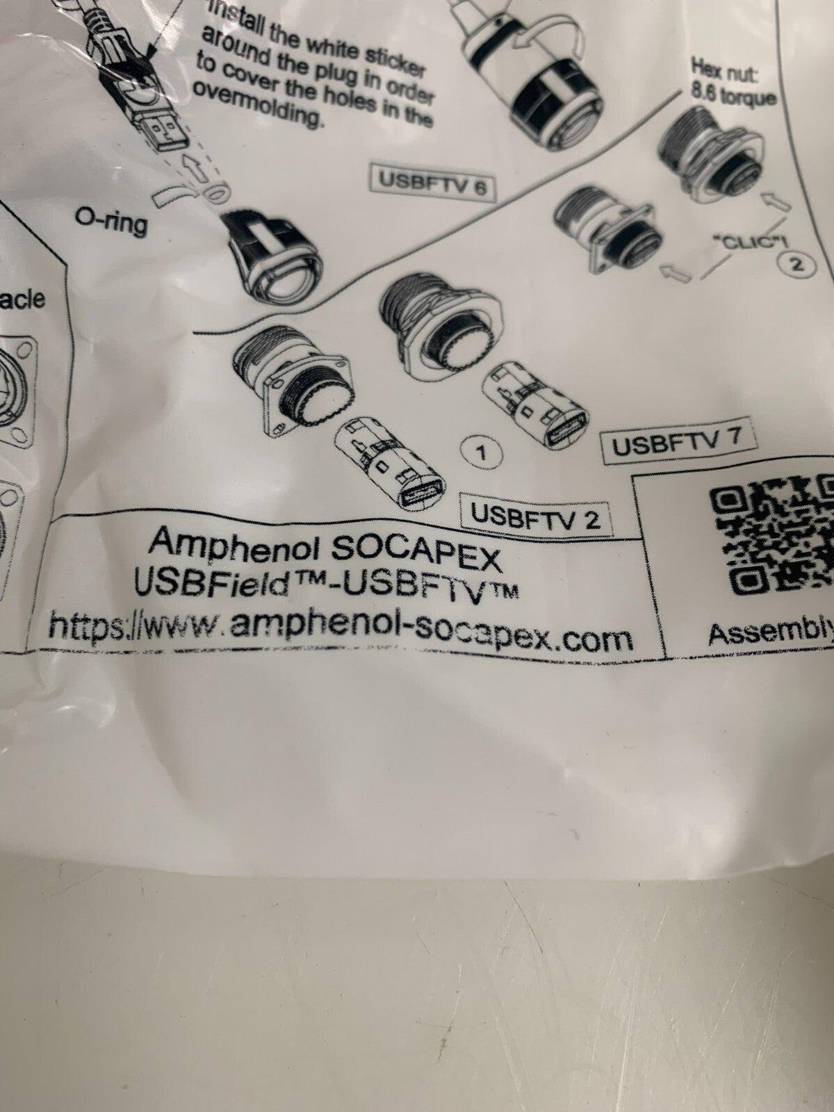 LOT OF 3 AMPHENOL SOCAPEX USB FIELD 40682-USBFTV (NEW IN BAG)
