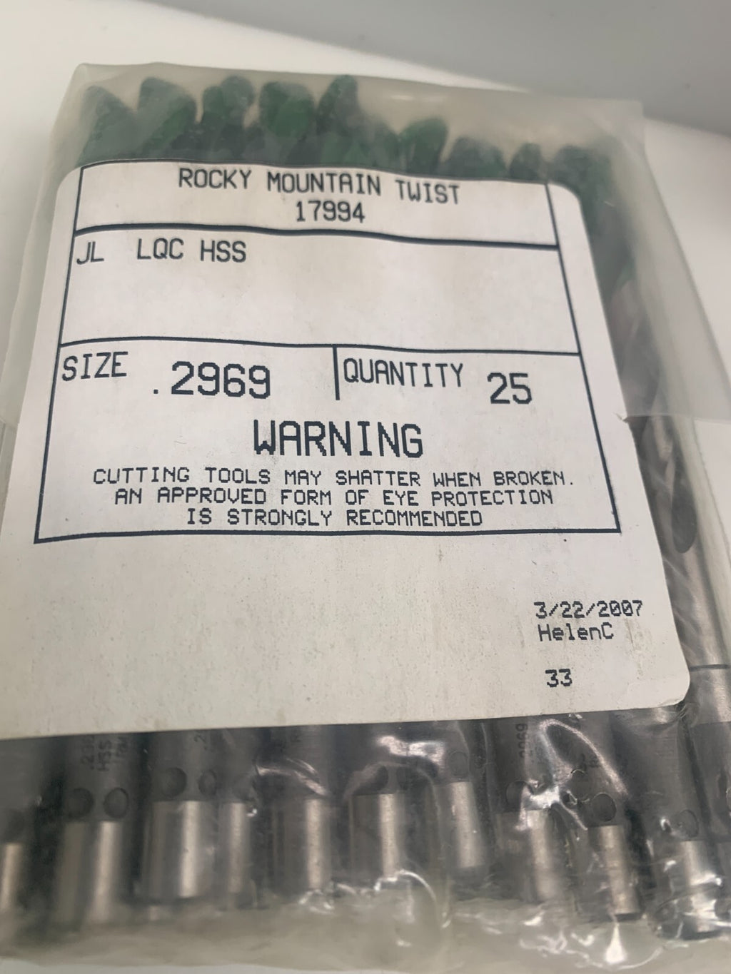 US TOOL  Grinding Drill Bit    Size 2969   BA15815  (Lot of 5 Bags of 25)