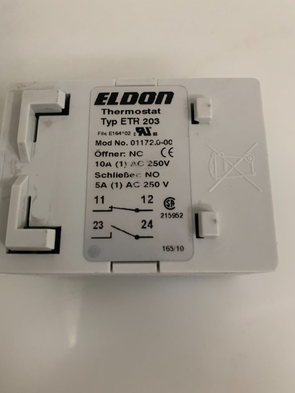 LOT OF 2 ELDON DUAL THERMOSTAT ETR203 01172.0-00